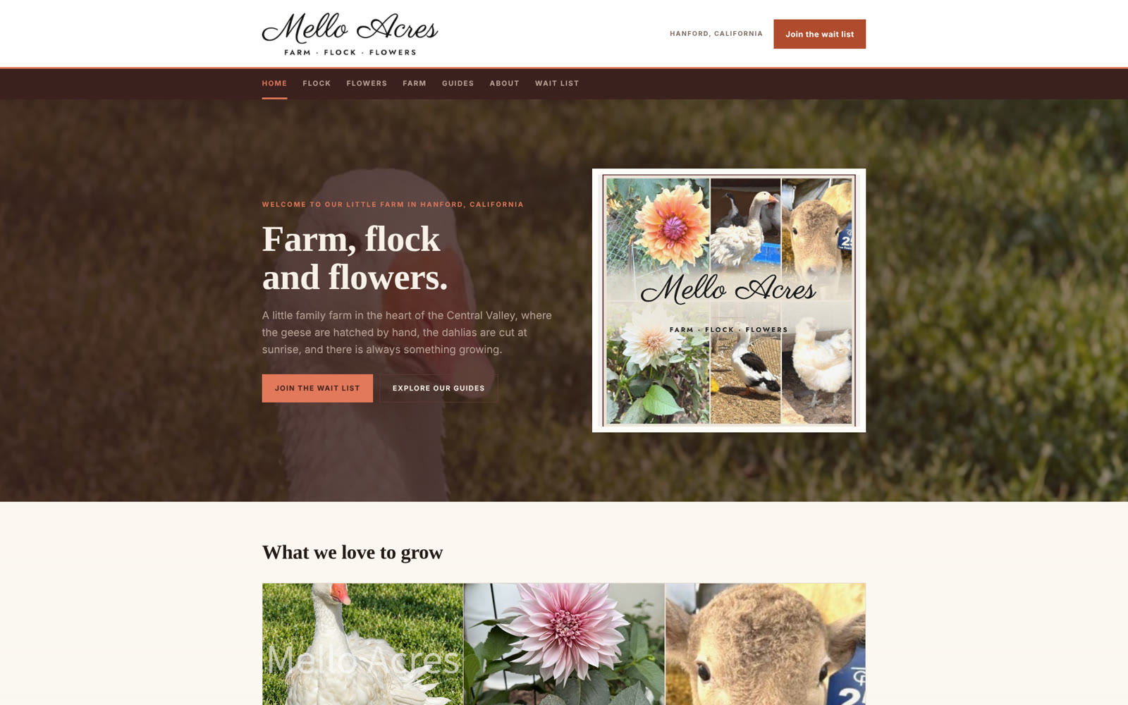 melloacres.com homepage